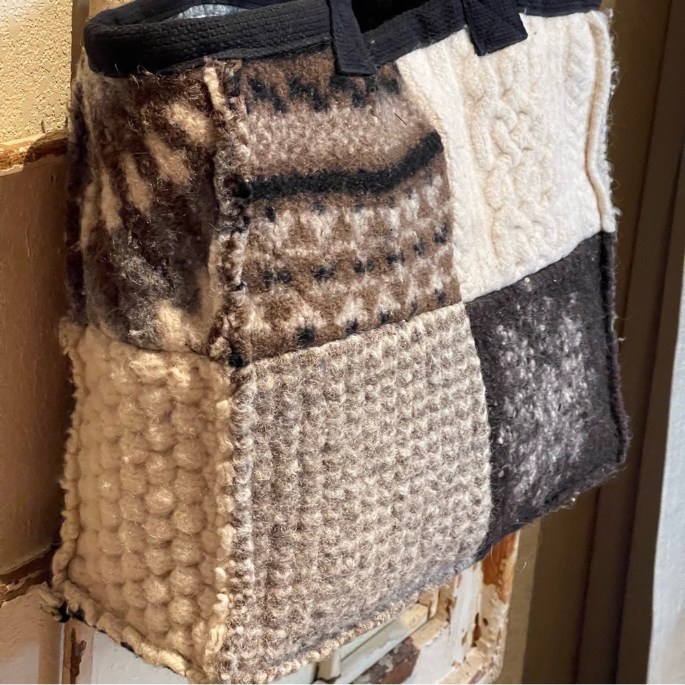 Sweater Wool Patchwork Tote Baabaazuzu - image 6